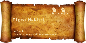 Migra Matild névjegykártya